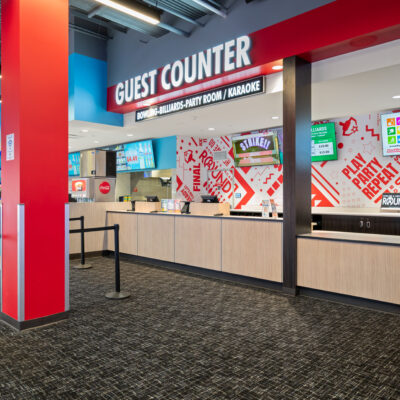 Guest counter at Round1 Willowbrook where guests can purchase various items