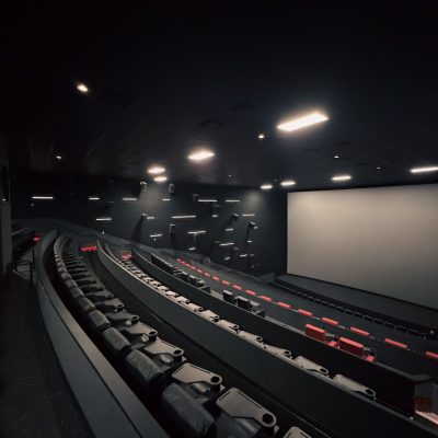 Cinemark Carson CA ScreenX panoramic view of Spiderman movie.